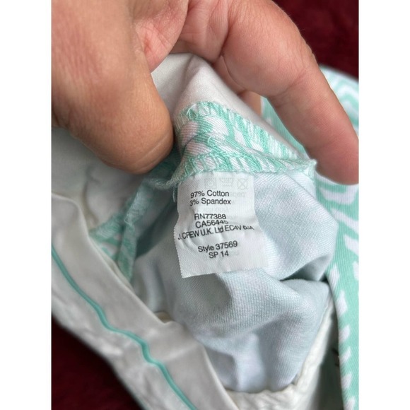 J Crew Mint Green‎ Chevron Print Flat Front Short 0 - Picture 6 of 6